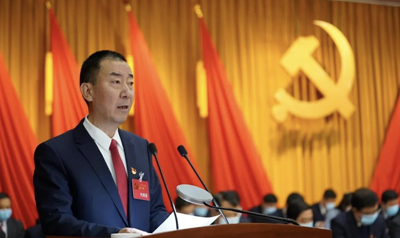 Taihe Power Party Branch conveys and learns the spirit of the 14th Congress of the Communist Party of China (CPC) in Taishan District, Tai'an City, China.